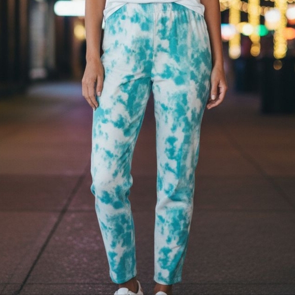 Melissa Paige Pants - Melissa Paige -NWT, Women Size PS, Tie dye Palazzo Wide Leg Boho Turquoise Pants